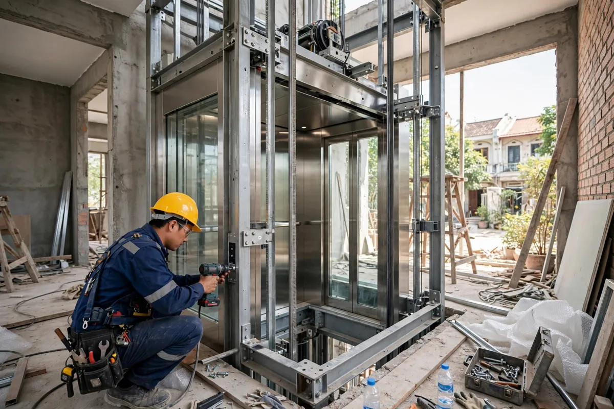 Review thực tế: lắp thang máy gia đình tại Gia Phát có gì khác các bên khác?