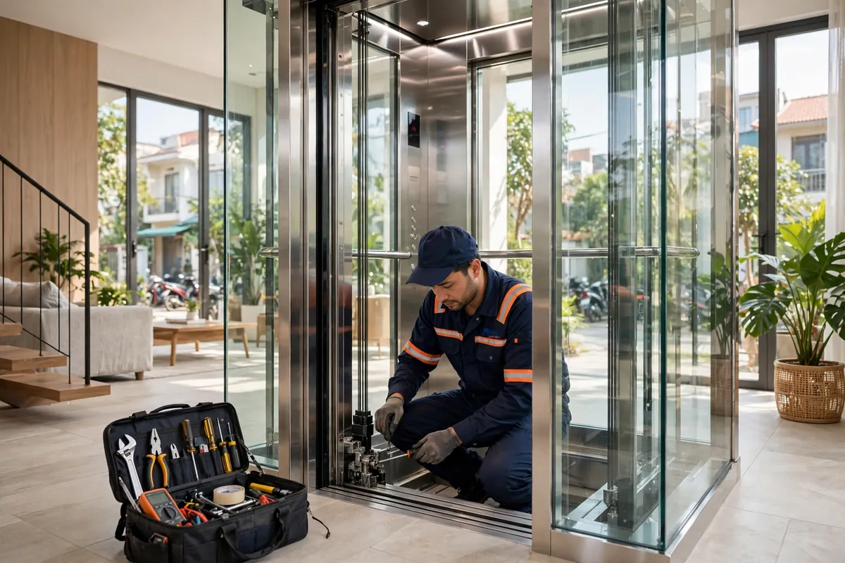 Đơn vị nào bảo hành thang máy gia đình tốt nhất Hà Nội? So sánh chính sách các bên